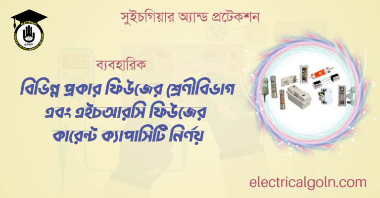 বিভিন্ন প্রকার ফিউজের শ্রেণিবিভাগ এবং এইচআরসি ফিউজের কারেন্ট ক্যাপাসিটি নির্ণয়